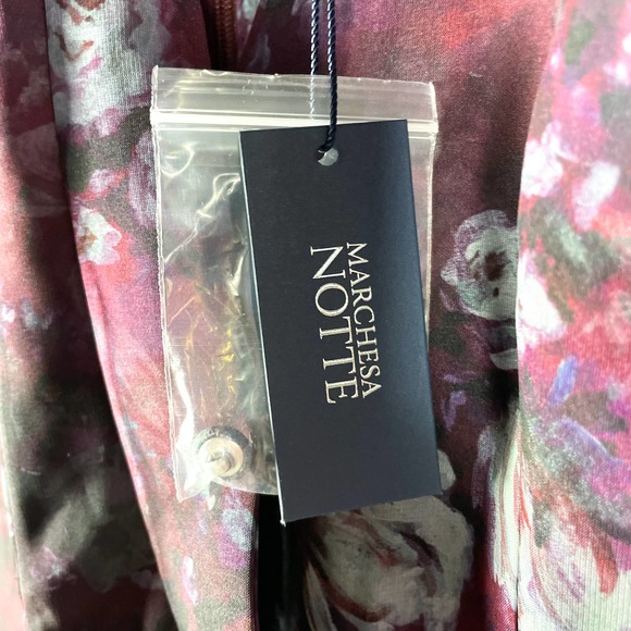 Marchesa Floral‎ Chiffon Tiered Midi Dress - Picture 9 of 13